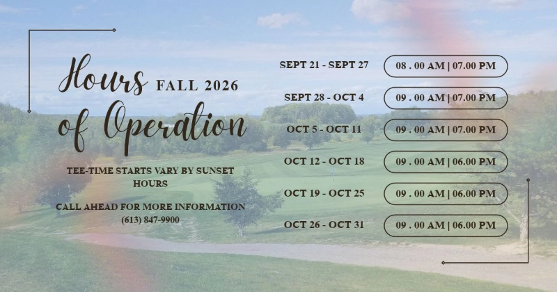 Hours of Operation - Fall 2026